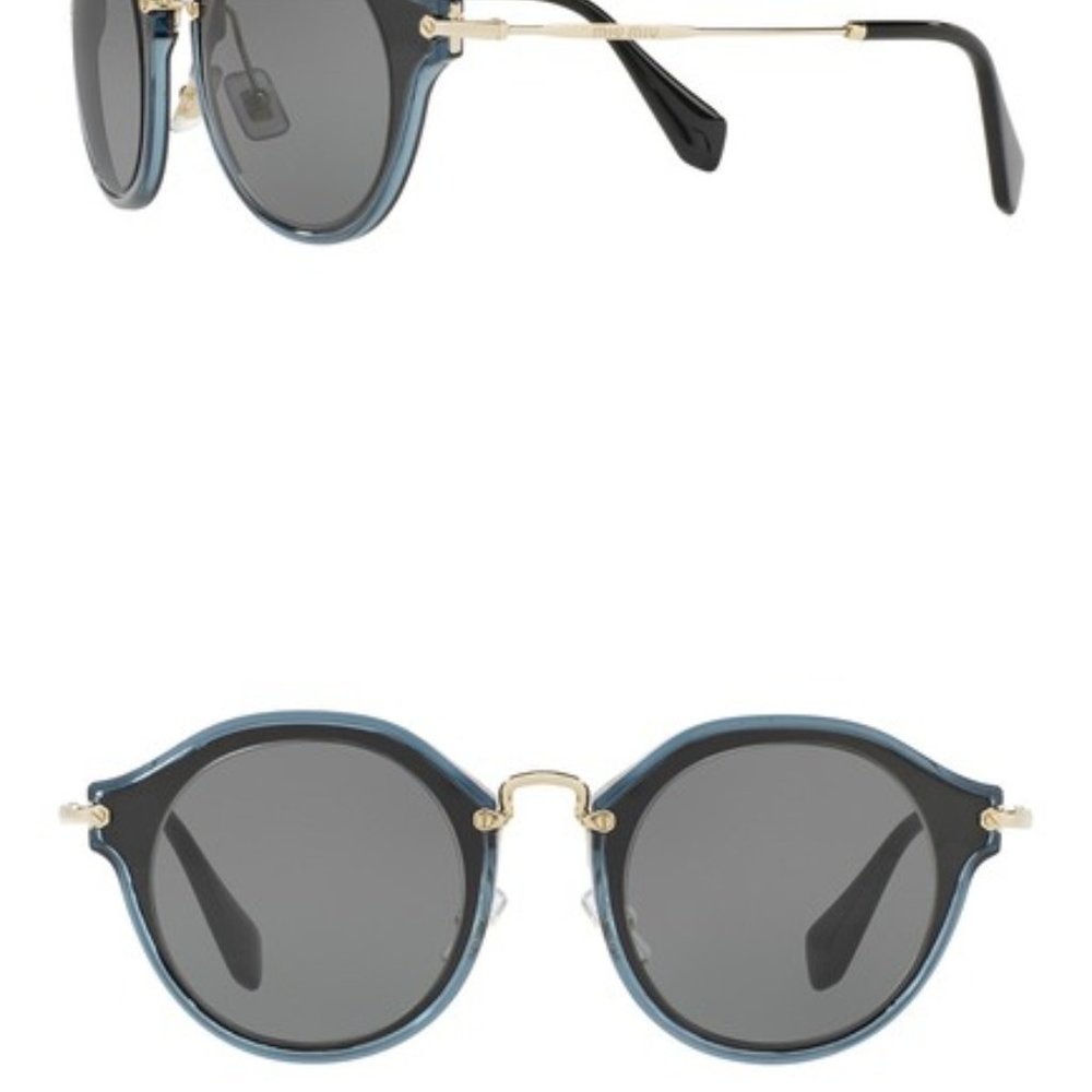 New Miu Miu Round 49mm Acetate Frame Sunglasses - image 1